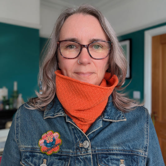 Knitted Merino Lambswool Cowl Orange