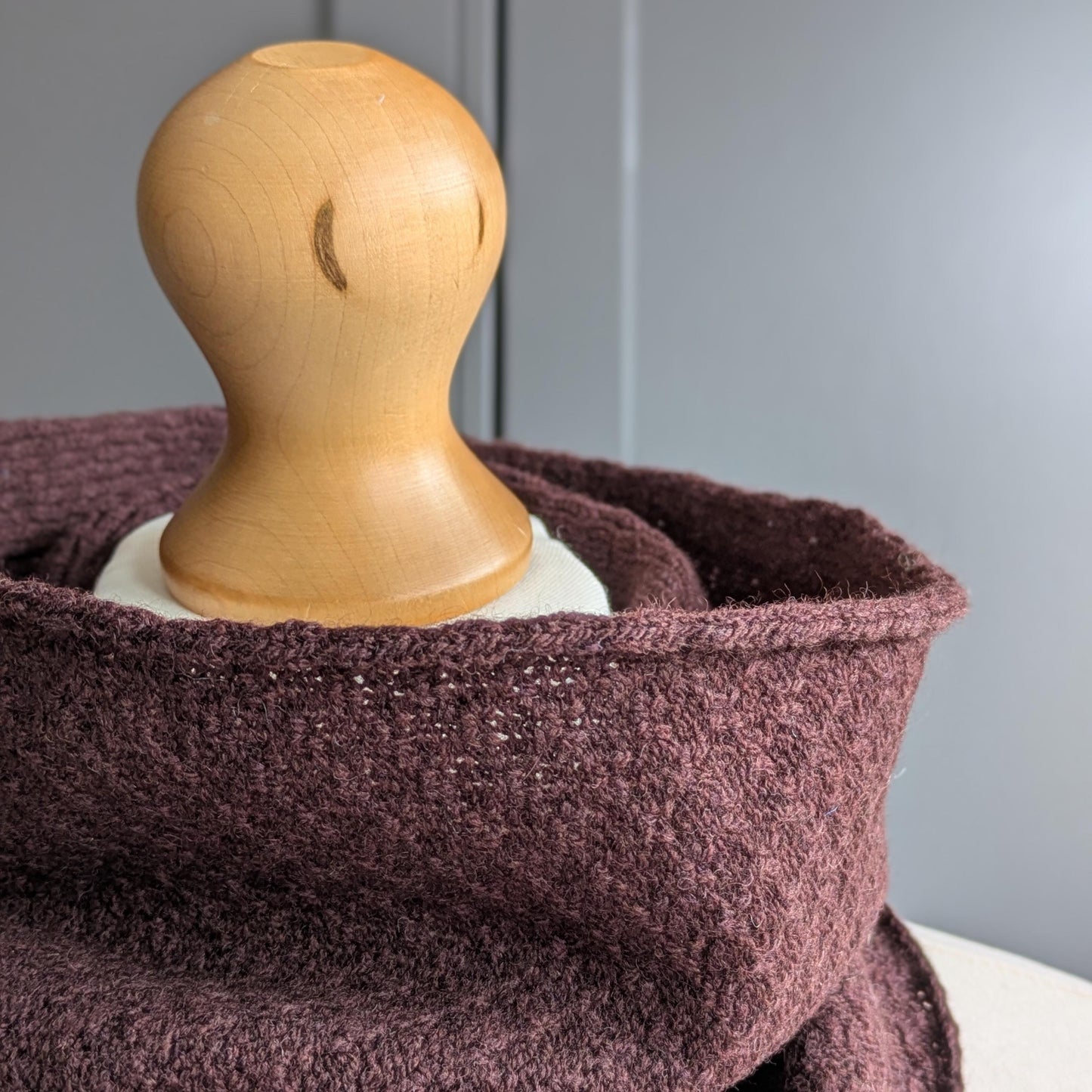 Knitted Merino Lambswool Cowl Chocolate Brown