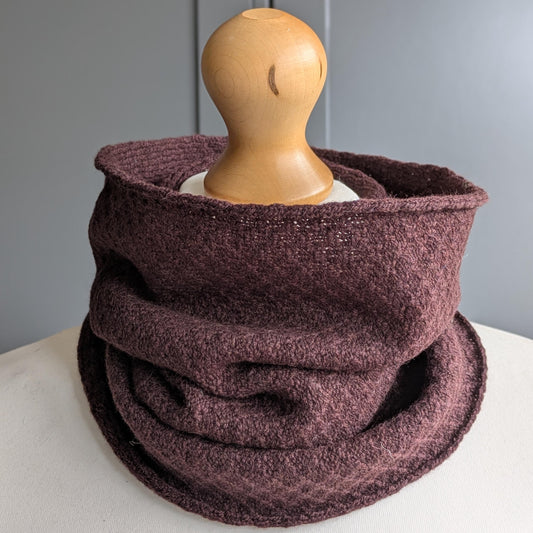 Knitted Merino Lambswool Cowl Chocolate Brown