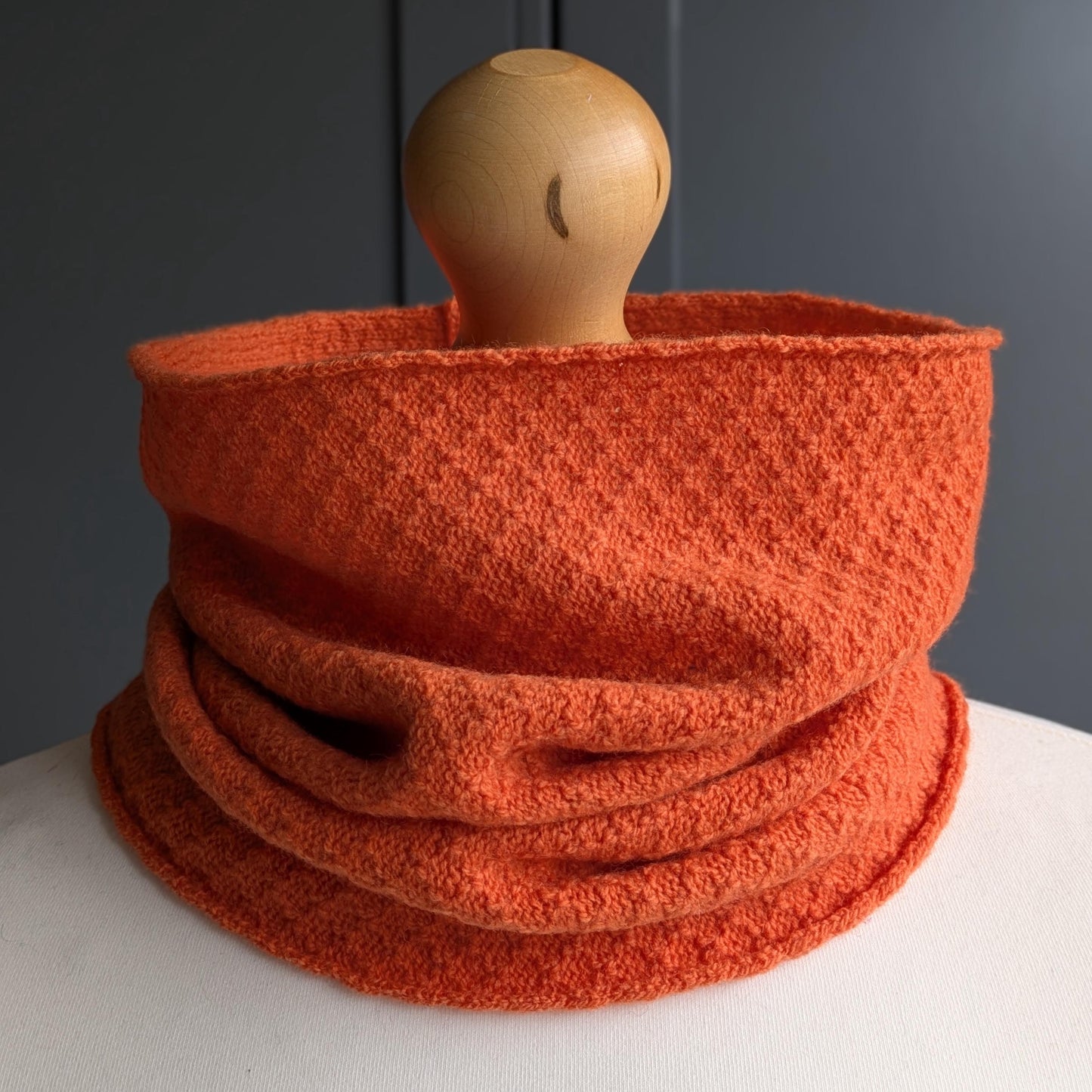 Knitted Merino Lambswool Cowl Orange