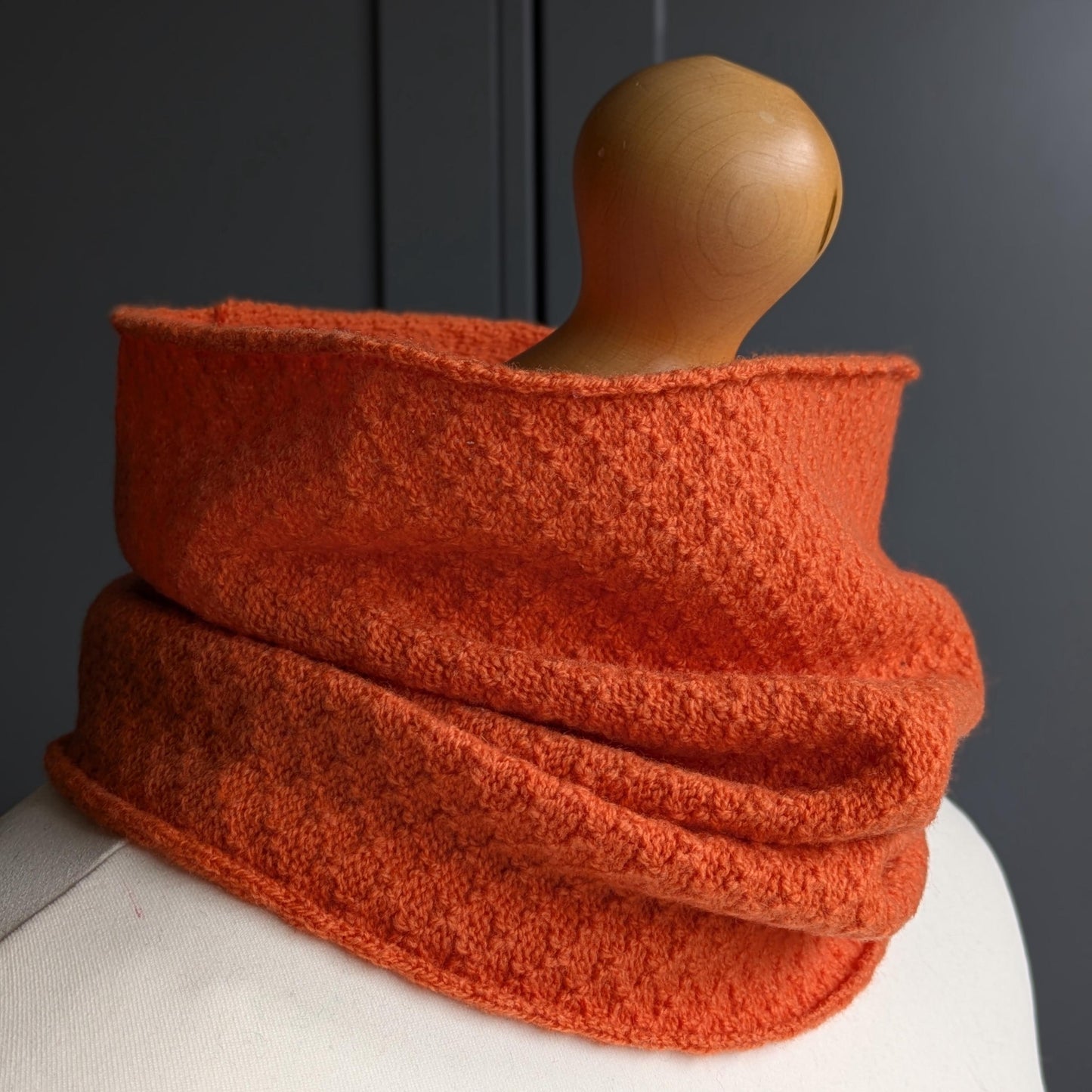 Knitted Merino Lambswool Cowl Orange