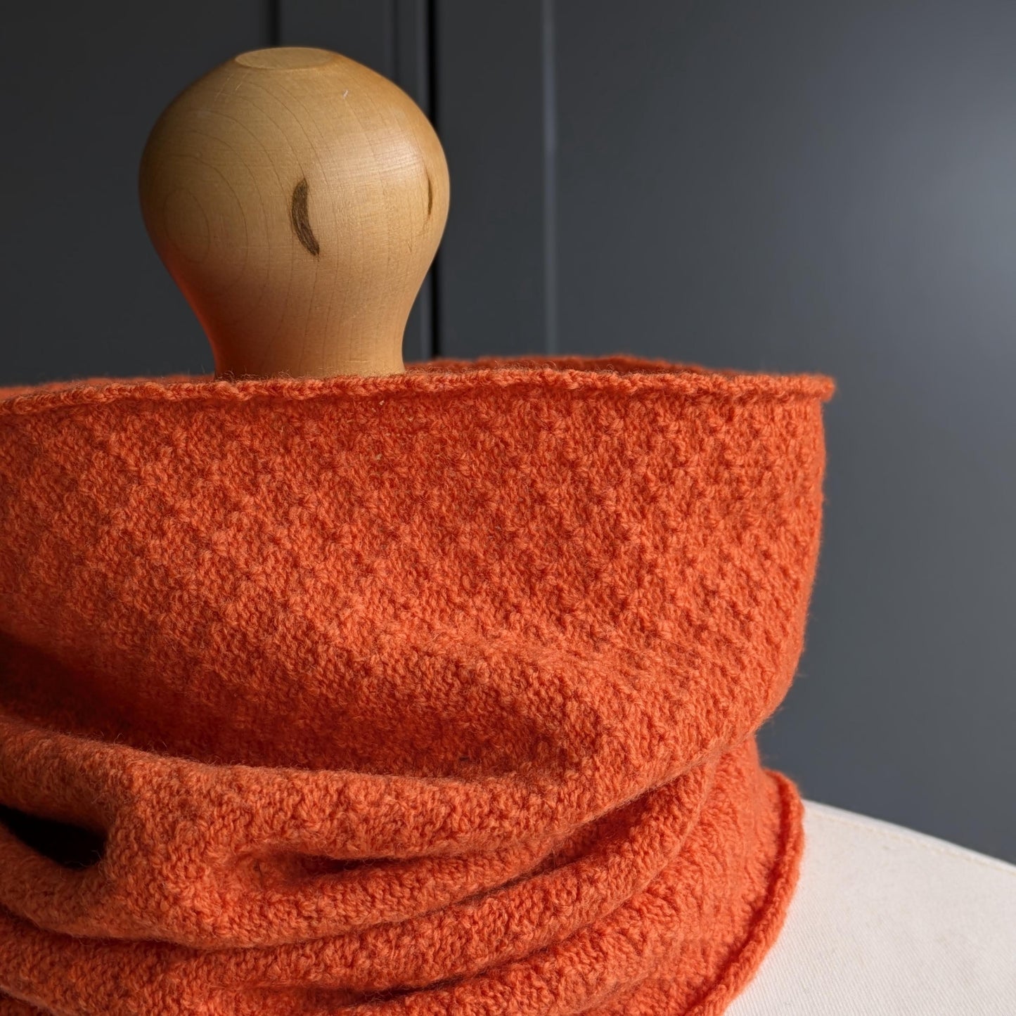 Knitted Merino Lambswool Cowl Orange